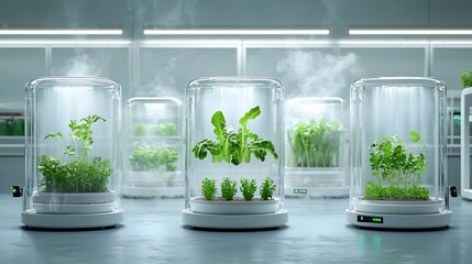 Aufkleber - Innovative aeroponic system with vegetable plants growing in mist chambers representing a clean and soil free approach to modern efficient and sustainable indoor agriculture and urban farming