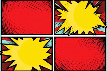 Canvas Print - collage comic backgrounds graphics art.