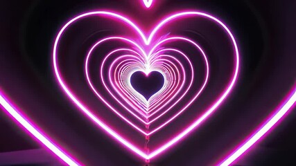 Wall Mural - colorful neon hearts create a mesmerizing display