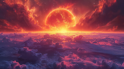 Wall Mural - unknown planet from outer space. space nebula. cosmic cluster of stars. outer space background
