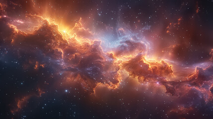 Wall Mural - space background with stardust and shining stars. realistic cosmos and color nebula. colorful galaxy
