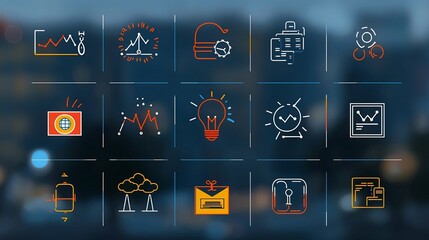 Aufkleber - Comprehensive icon collection in pixel perfect 64x64 format with editable stroke representing various risk management themes like warnings protection safety assessments