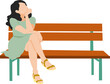© くろねこ - 考え事をする女性のイラスト