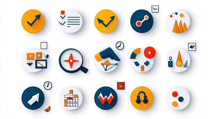 Aufkleber - Comprehensive Icon Collection Featuring Pixel Perfect 64x64 Icons with Editable Stroke for Representing Various Risk Management Themes Strategies and Solutions