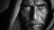 © sutinah - Intense Gaze of a Man in Black and White