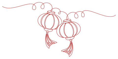 line art lanterns for chinese new year