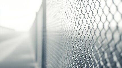 Chain Link Fence Against a Blurry Background