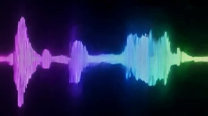 Canvas Print - Colorful soundwave display in a dark background