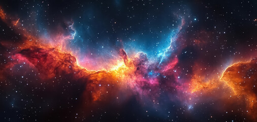 Wall Mural - space background with stardust and shining stars. realistic cosmos and color nebula. colorful galaxy