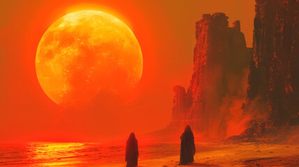 Wall Mural - surreal image of a desert landscape