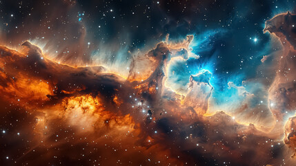 Wall Mural - space background with stardust and shining stars. realistic cosmos and color nebula. colorful galaxy