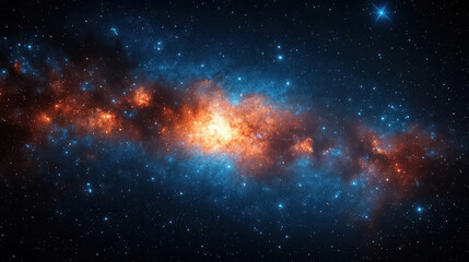 Wall Mural - space background with stardust and shining stars. realistic cosmos and color nebula. colorful galaxy