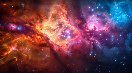 Wall Mural - space background with stardust and shining stars. realistic cosmos and color nebula. colorful galaxy