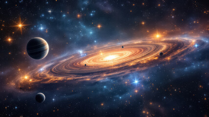 Wall Mural - space background with stardust and shining stars. realistic cosmos and color nebula. colorful galaxy