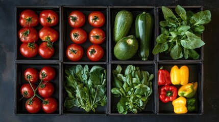 Sticker - A colorful box filled with various vegetables, great for food or decoration