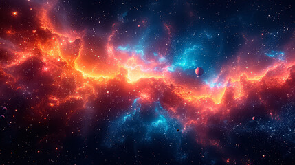 Wall Mural - Space background with stardust and shining stars. Realistic cosmos and color nebula. Colorful galaxy