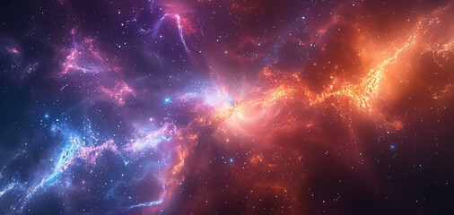 Wall Mural - Space background with stardust and shining stars. Realistic cosmos and color nebula. Colorful galaxy