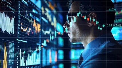 Wall Mural - a business analytics expert using data visualizations to drive business decisions, analyzing trends 