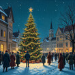 © Денис Конельский - Perfect for holiday greetings, capturing a magical, vintage scene with festive charm and a touch of fairy-tale wonder