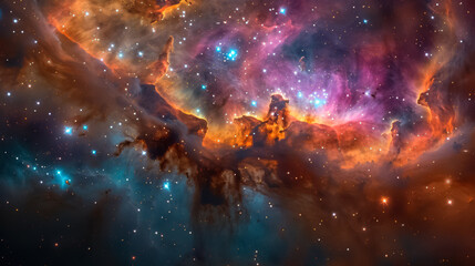 Wall Mural - Space background with stardust and shining stars. Realistic cosmos and color nebula. Colorful galaxy