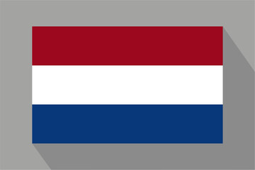 Wall Mural - Dutch flag with shadow, vector illustration. The national flag of the Netherlands.