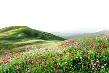 Sticker - Vibrant hills with blooming flowers