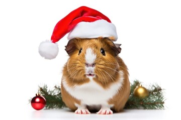 Wall Mural - Guinea pig christmas hamster mammal.