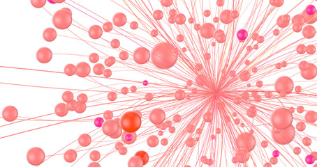 Fototapete - Abstract digital connection dots and lines. Technology background. Network connection structure. Plexus effect. 3d
