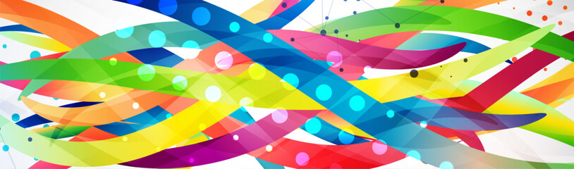 Leinwandbilder - Abstract colored background on a gray gradient. Curves painted in bright colors, arbitrarily mixed with each other. Hand drawn vector.