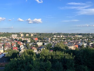 Wall Mural - Panorama of Kaunas aerial Lithuania Milikoniai hill