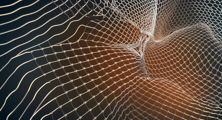 Mesh net illusion with twisted lines that bend and fade