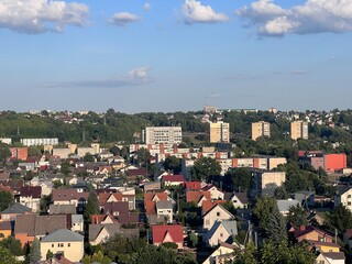 Wall Mural - Panorama of Kaunas aerial Lithuania Milikoniai hill