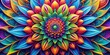 © kittipon - Psychedelic Euphoria Flower Illustration with Bold Colors and Trippy Aesthetic for Digital Floral Design