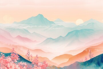 Wall Mural - Background of mountain backgrounds landscape outdoors.