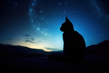 Naklejka na meble Cat silhouette photography backlighting outdoors nature.