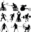 © Ascreator - Set of Physically disabled athlete silhouettes
