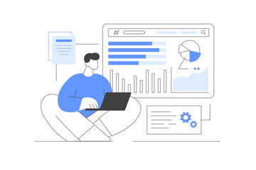 Wall Mural - seo optimization, modern information technology, optimization methods, tools, analysis, security and