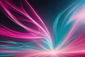 Wall Mural - Vibrant Fuchsia and Teal Ethereal Glow Effect with Radiant Energy Wisps