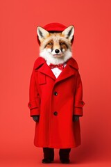 Wall Mural - Coat fox overcoat portrait.