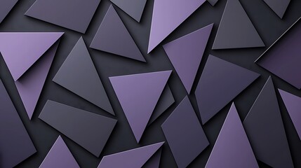 Wall Mural - abstract geometric shapes in varying shades of purple and black arranged on a dark background for mo