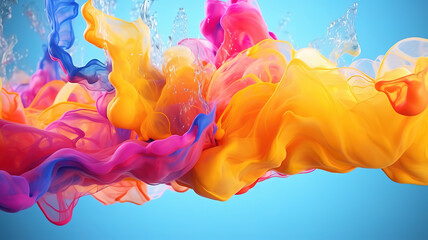 Wall Mural - awesome motion color drop in water, colorful ink swirling, abstract background