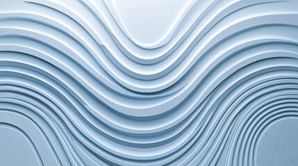Wall Mural - abstract paper waves background in calm blue tones showcasing layered texture and flowing lines idea