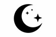 © Trendy CraftSVG  - Crescent moon with stars vector icon, silhouette of moon with sparkle vector illustration