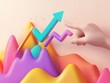 © Johannes - Hand pointing at upward arrow graph, symbolizing growth, success, and positive trends in business or finance.