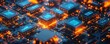 © HISTOCK - Futuristic cpus processing data on motherboard with orange and blue lights