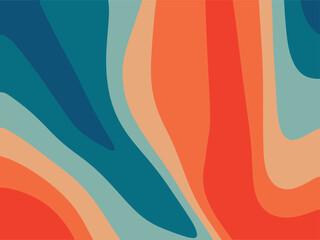 Wall Mural - Vintage retro groove background with swirling rays. vector illustration. The pattern is in the style of the seventies and sixties. Hippie style design