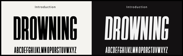 Wall Mural - condensed sans serif typeface. alphabet vector font with minimalist typography.