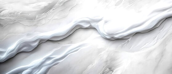 Wall Mural - abstract pattern of smooth white waves on a grey surface, creating a calm and serene visual effect.