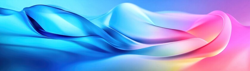 Wall Mural - Colorful abstract wave pattern with smooth gradients in blue and pink tones, suitable for backgrounds and design projects.