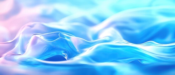 Wall Mural - abstract soft waves in pastel colors, creating a serene and tranquil atmosphere, ideal for backgroun